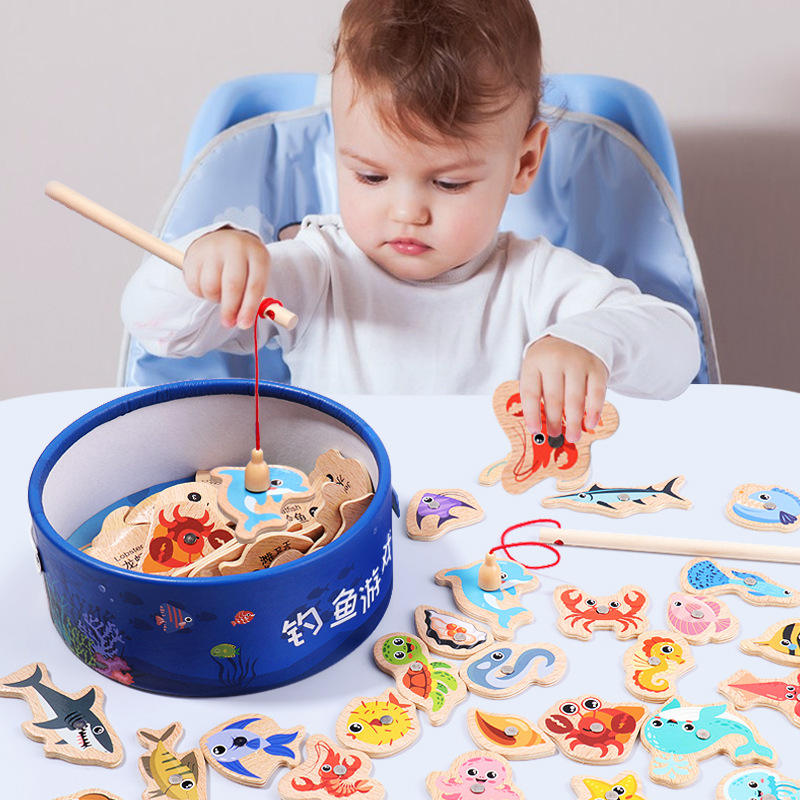 Fishing Equipment For Kids - Wooden Magnetic Fishing Toys for Children
