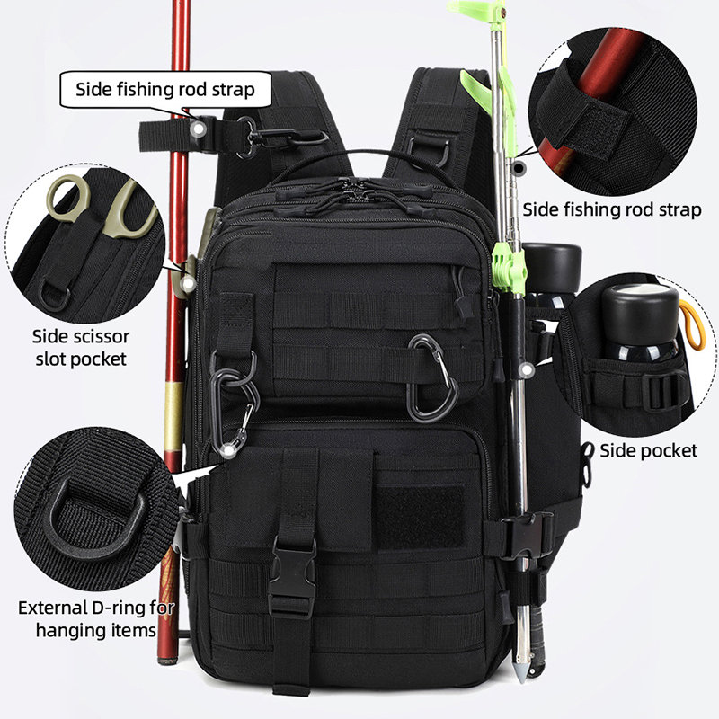 Fishing Equipment And Gear - Camping Tactical Backpack Travel Large 3