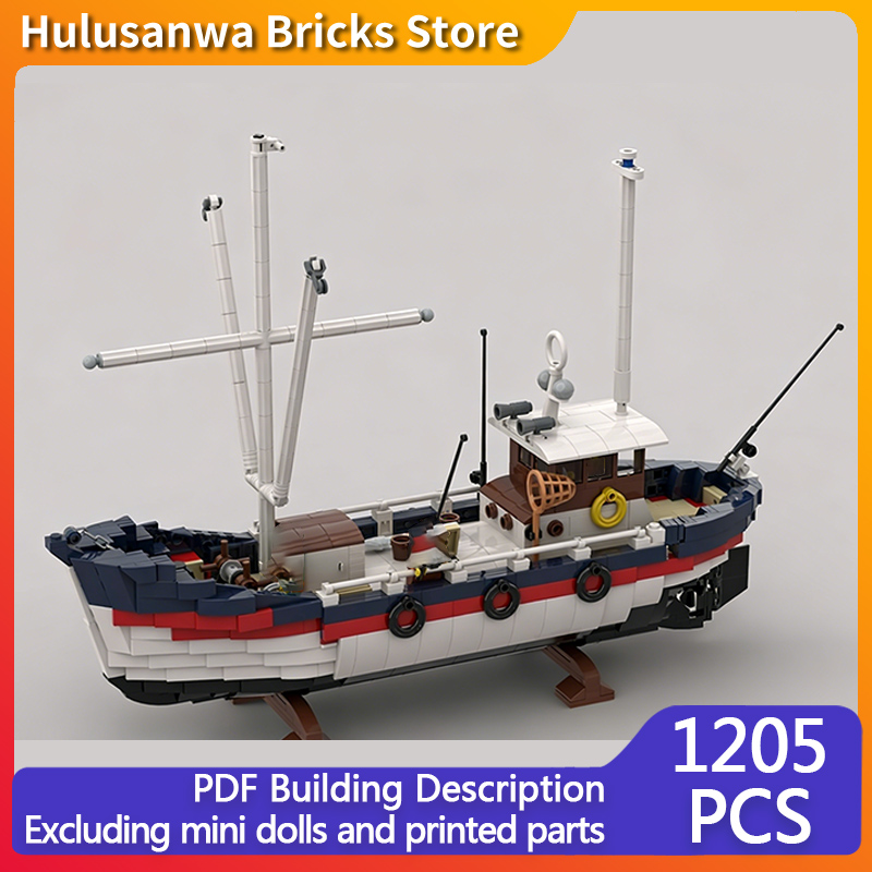 Fishing Equipment Gifts - Wooden Fishing Trawler Model MOC Building