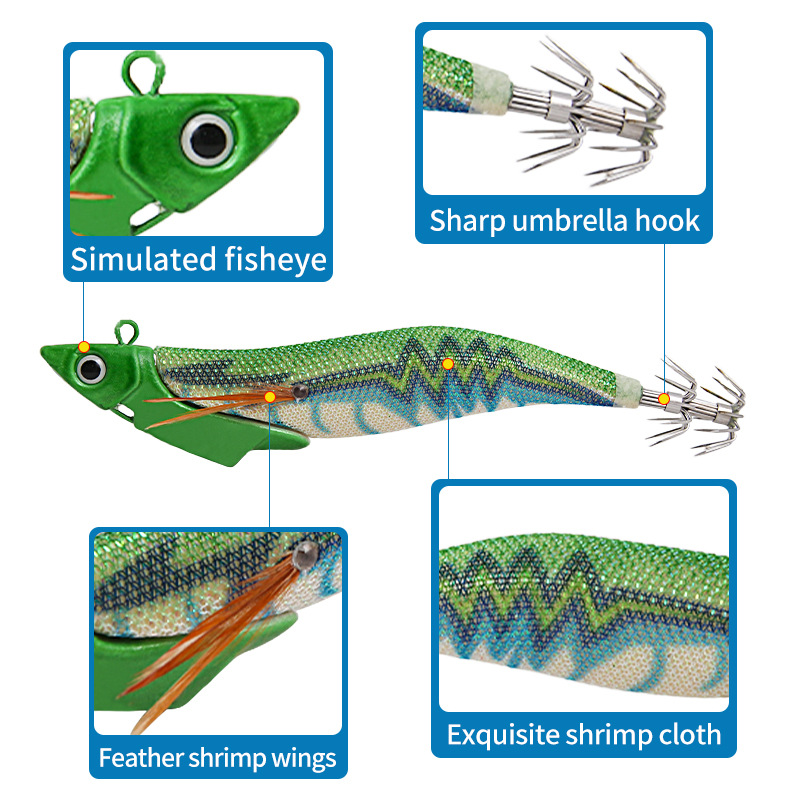 1 Pc Luminous Wood Shrimp Squi - огляд і ціна Fishing Equipment Clearance